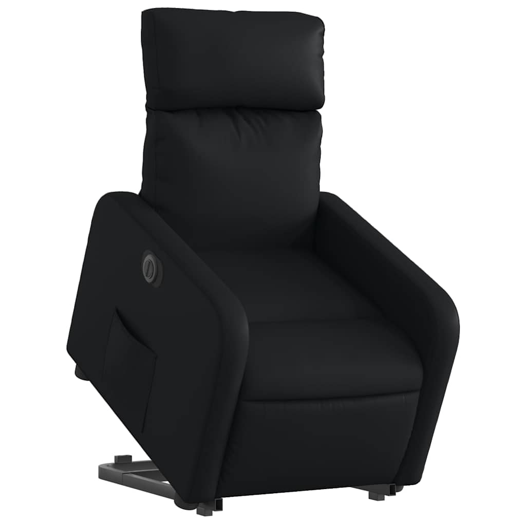 Relaxsessel mit Aufstehhilfe Elektrisch Schwarz Kunstleder