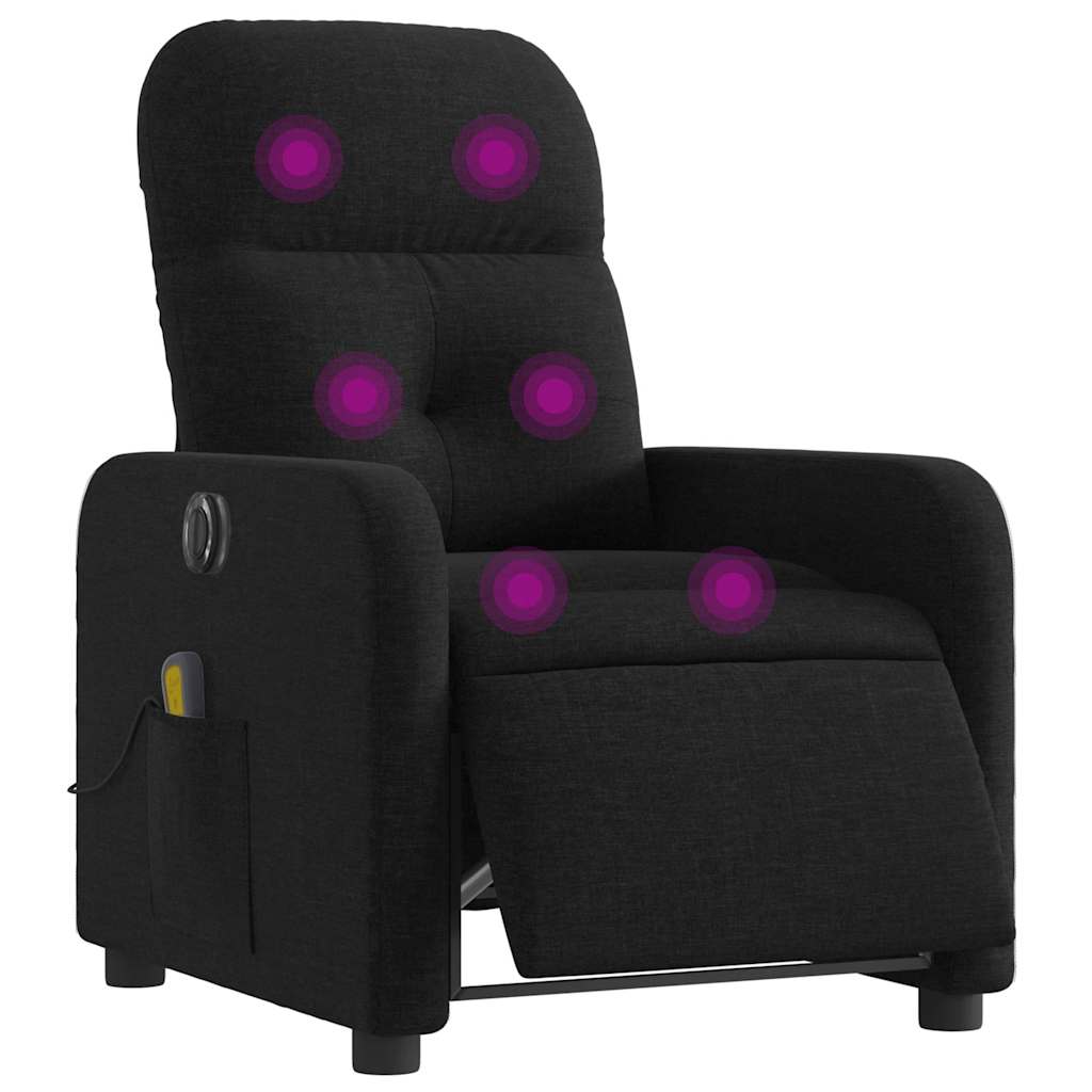 Massagesessel Elektrisch Schwarz Stoff