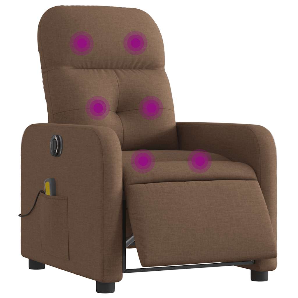 Massagesessel Elektrisch Braun Stoff
