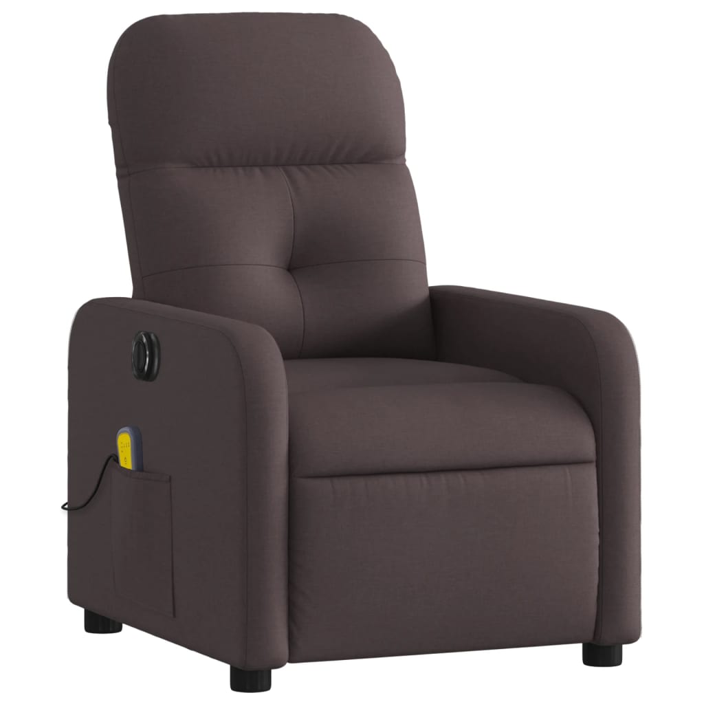 Electric Massage Chair Dark Brown Fabric
