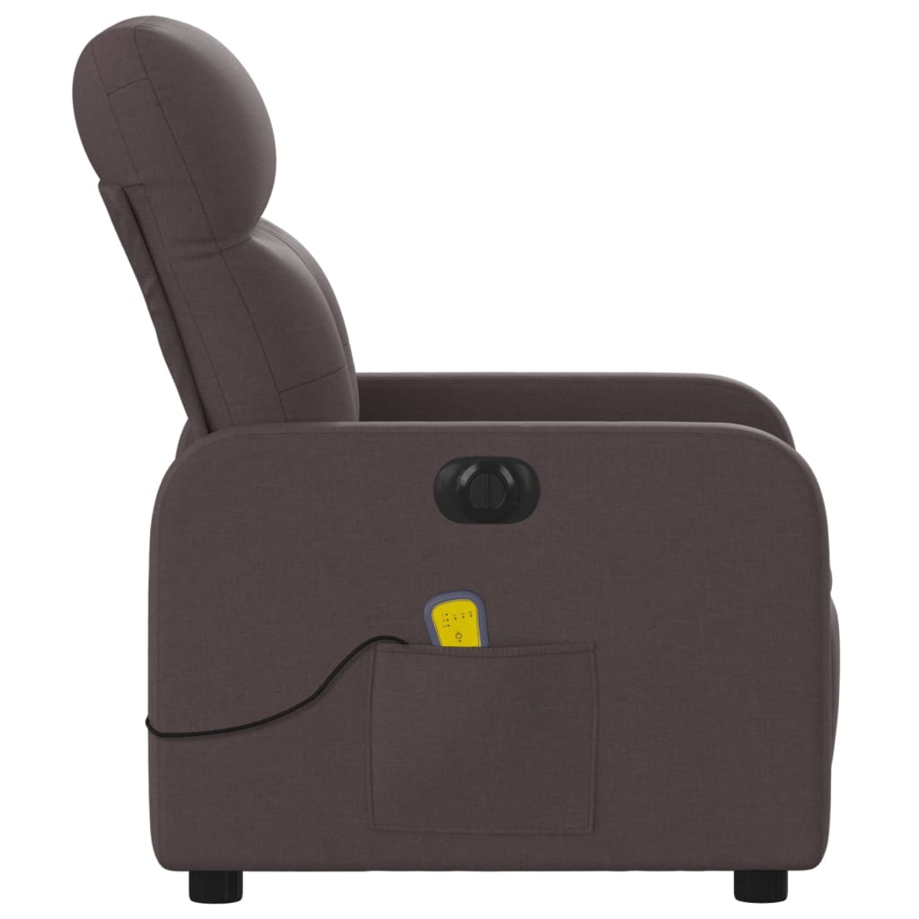 Electric Massage Chair Dark Brown Fabric