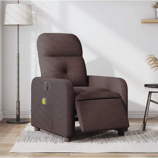 Electric Massage Chair Dark Brown Fabric