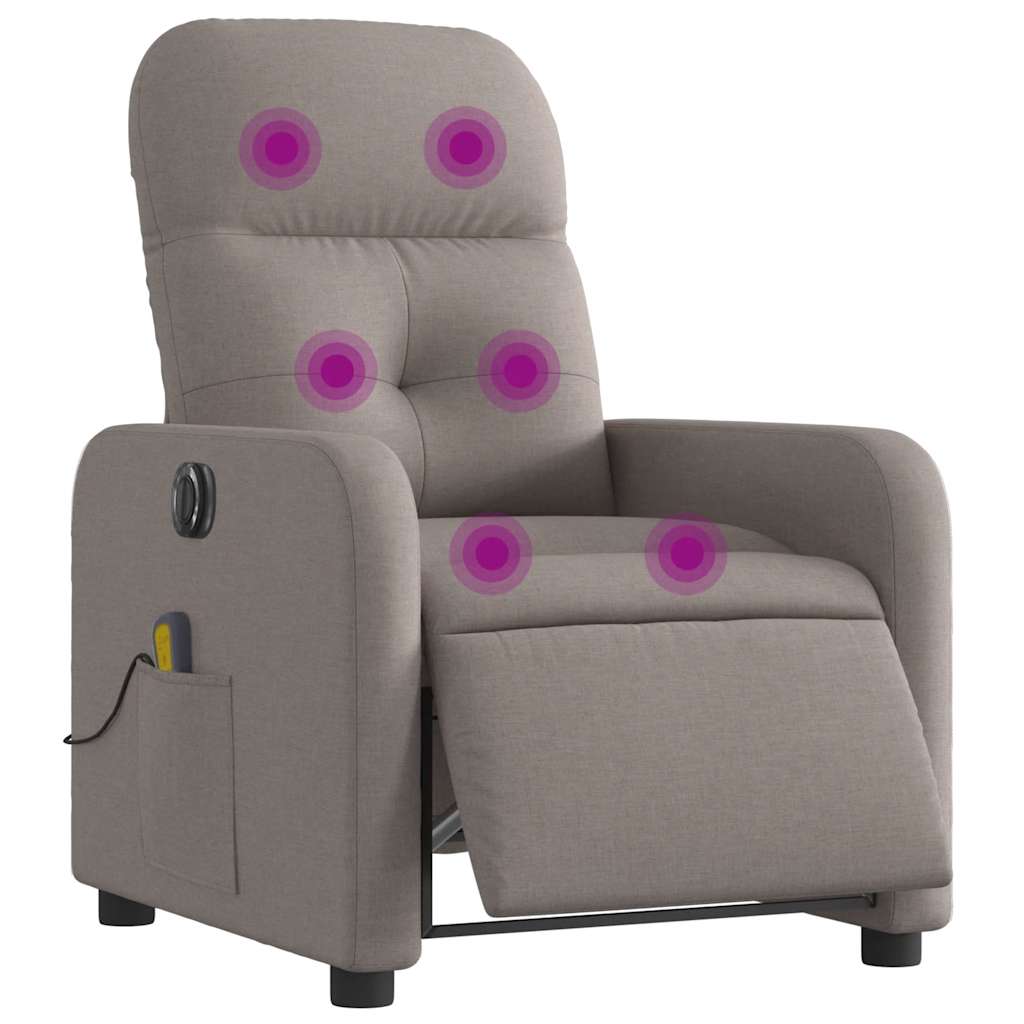 Massagesessel Elektrisch Taupe Stoff