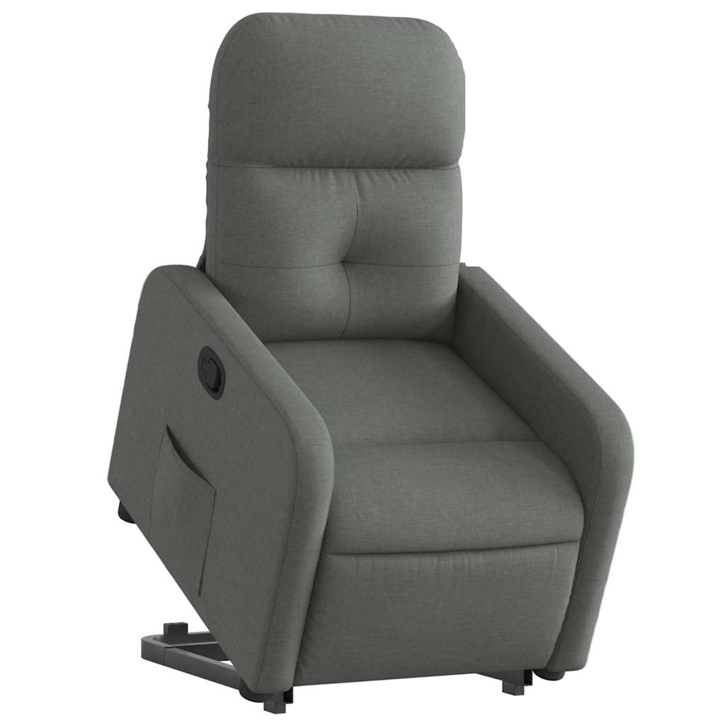 Relaxsessel mit Aufstehhilfe Dunkelgrau Stoff