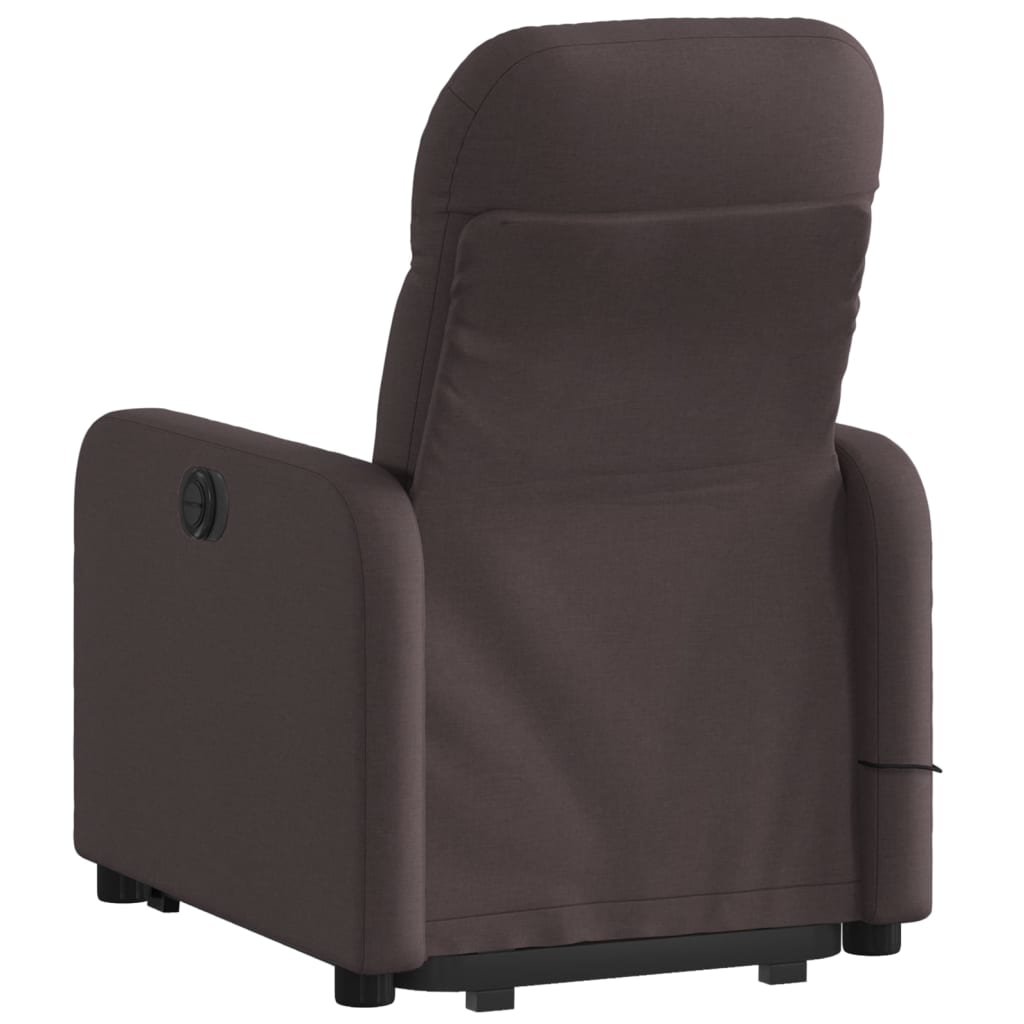 Massage chair with stand-up aid dark brown fabric