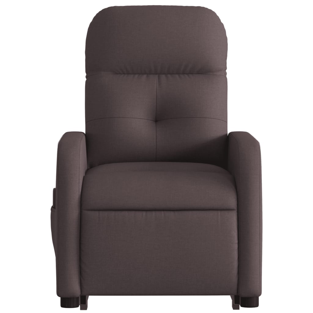 Massage chair with stand-up aid dark brown fabric