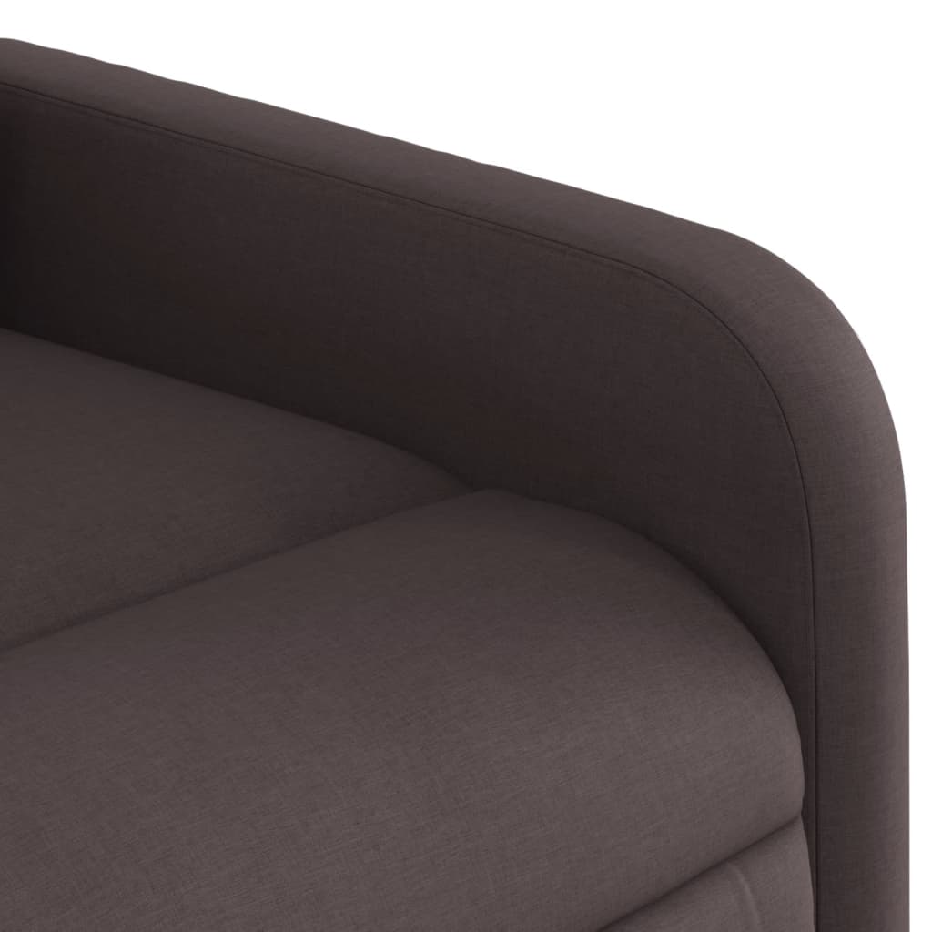 Massage chair with stand-up aid dark brown fabric