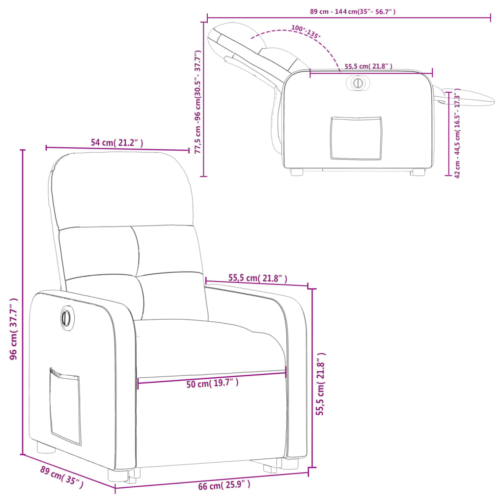 Relaxsessel mit Aufstehhilfe Elektrisch Taupe Stoff