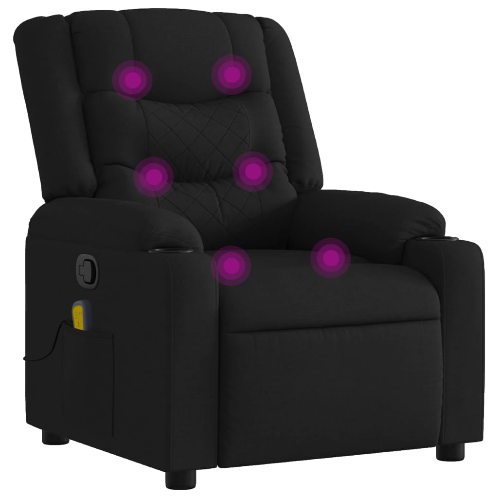 Massage-Relaxsessel, schwarzer Stoff