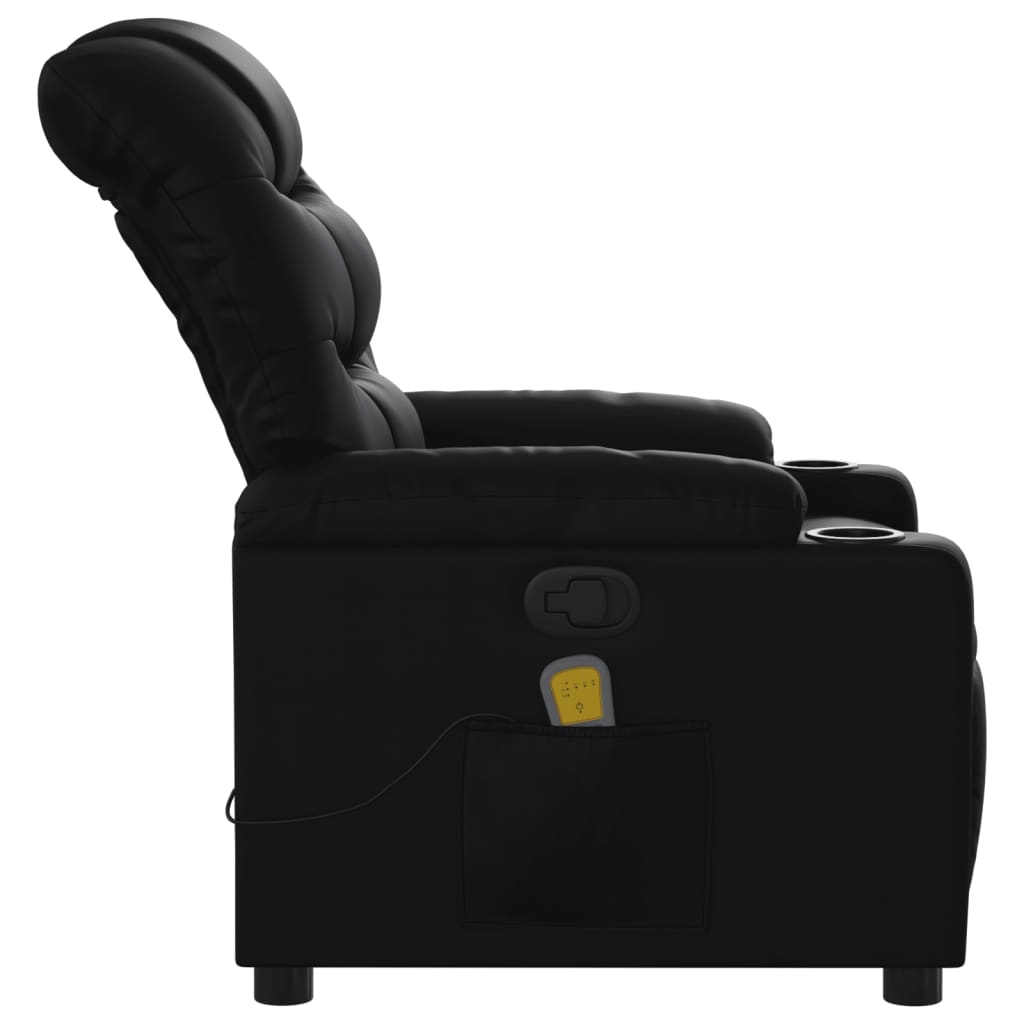 Massage-Relaxsessel, Kunstleder, Schwarz