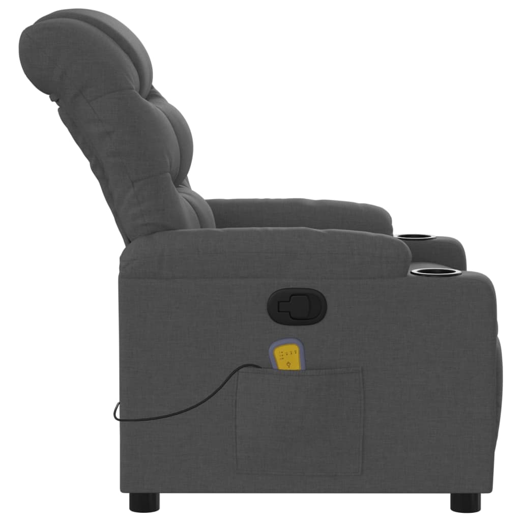 Massage-Relaxsessel, Stoff, Dunkelgrau