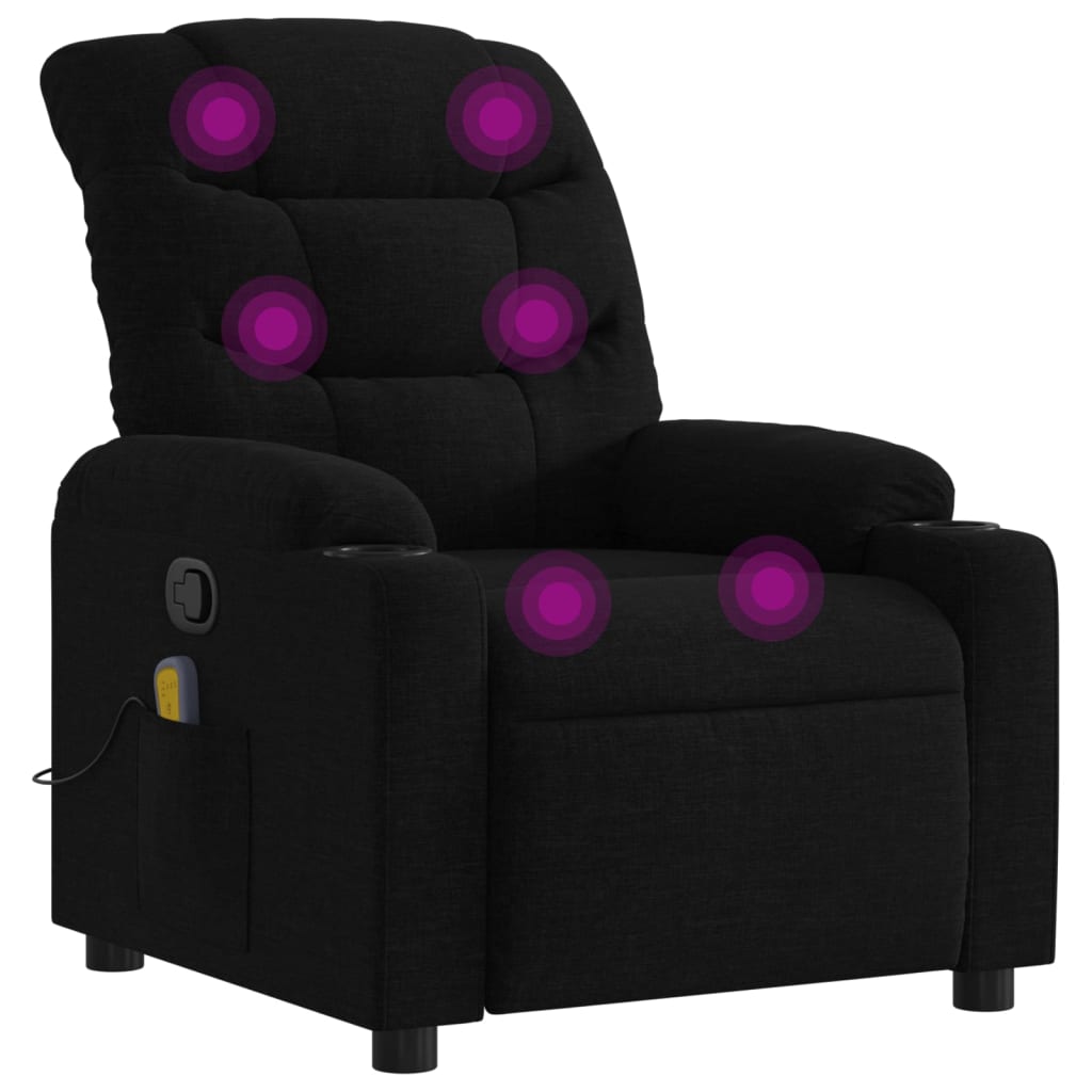 Massage-Relaxsessel, schwarzer Stoff