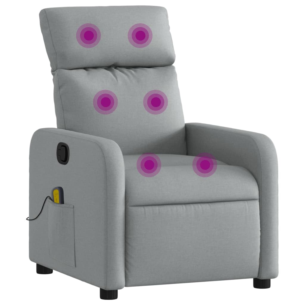 Massage-Relaxsessel Hellgrau Stoff