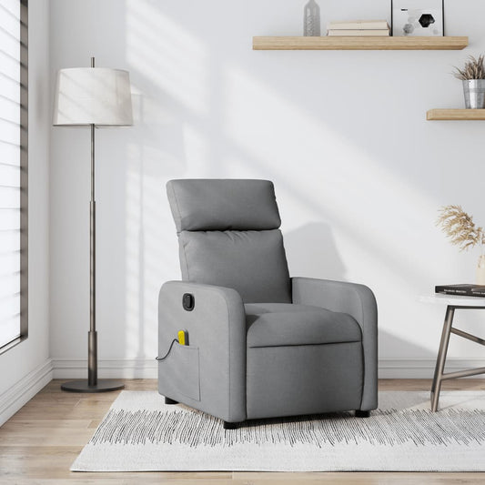 Massage-Relaxsessel Hellgrau Stoff