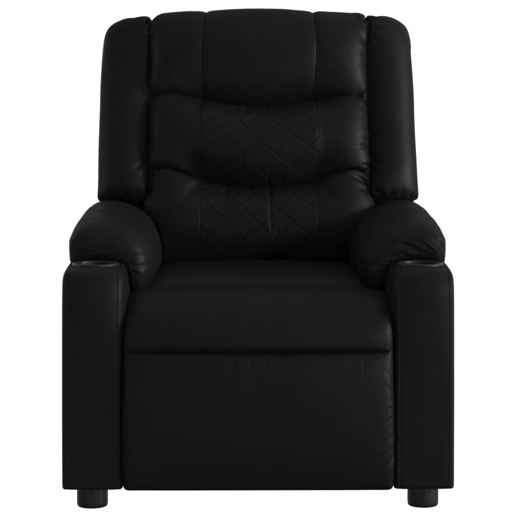 Massage-Relaxsessel, Kunstleder, Schwarz
