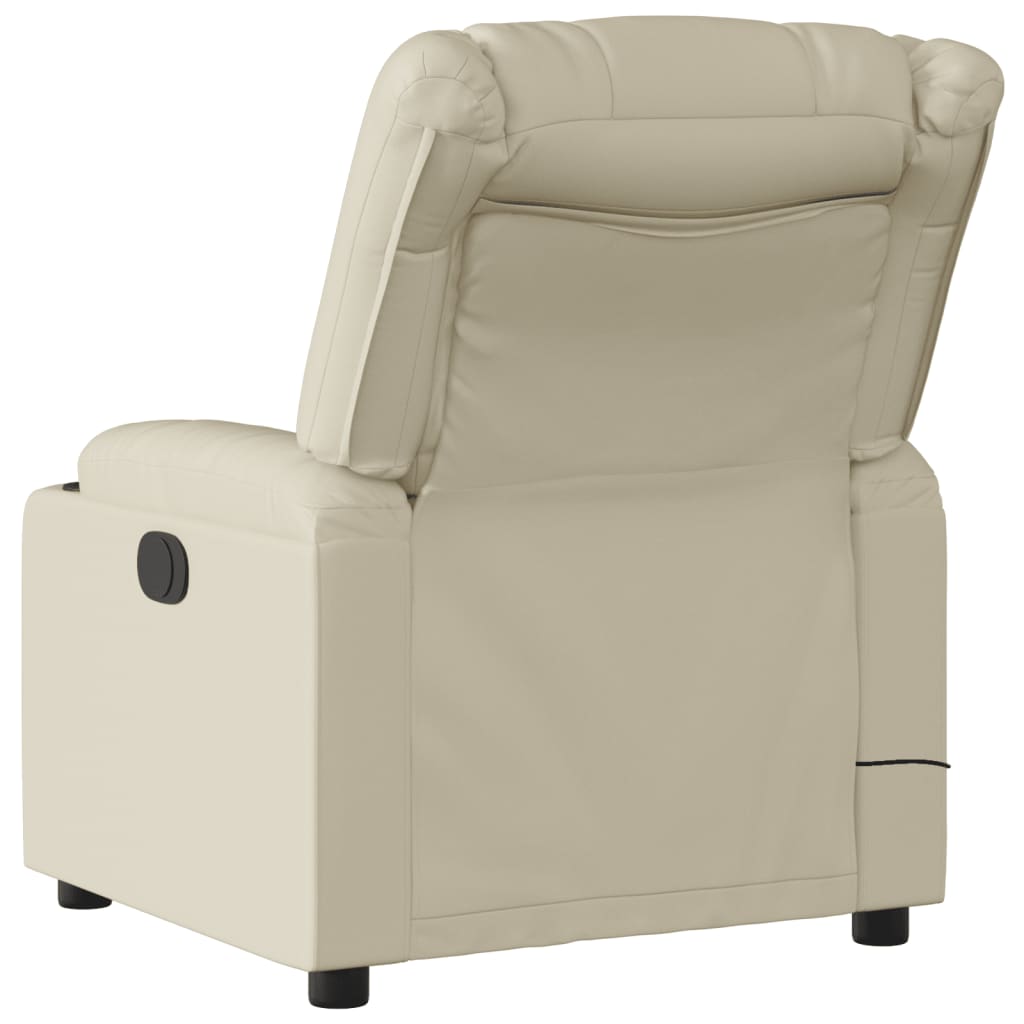 Massagesessel mit Relaxfunktion, Kunstleder, Creme