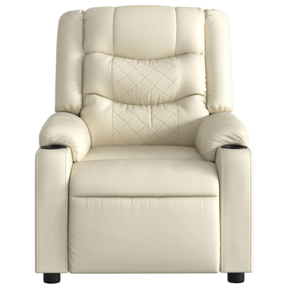 Massagesessel mit Relaxfunktion, Kunstleder, Creme