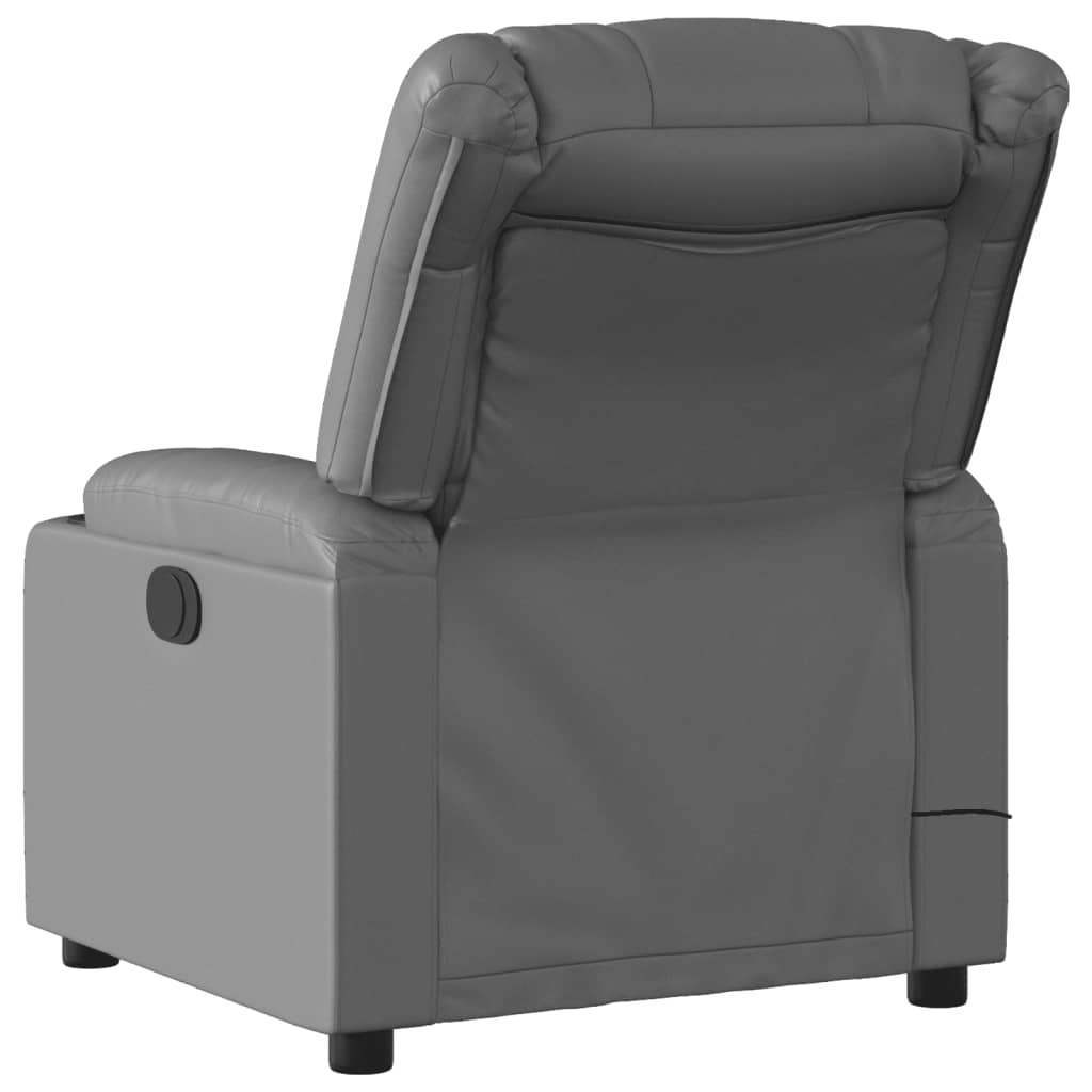 Massagesessel Relaxsessel Grau Kunstleder