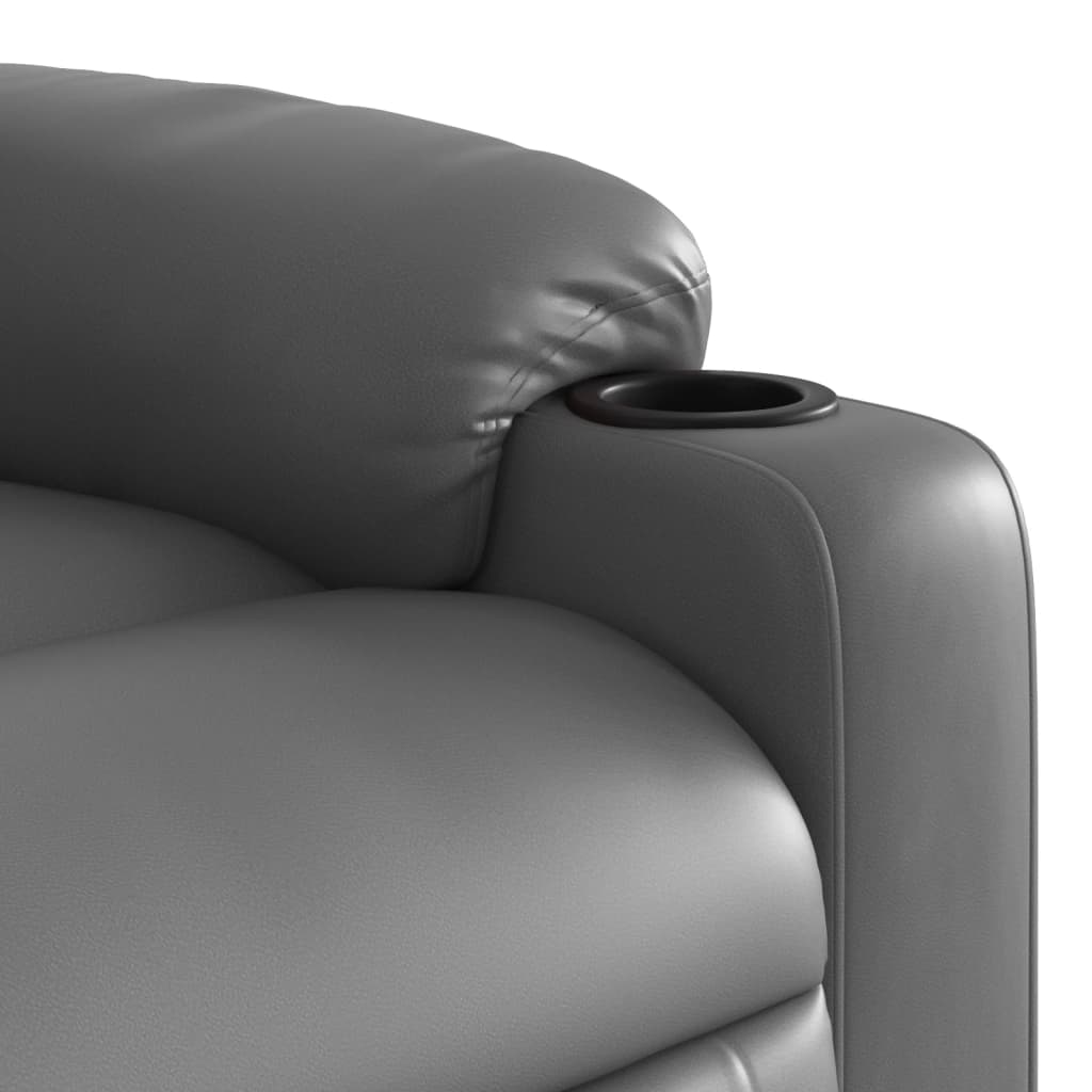 Massagesessel Relaxsessel Grau Kunstleder
