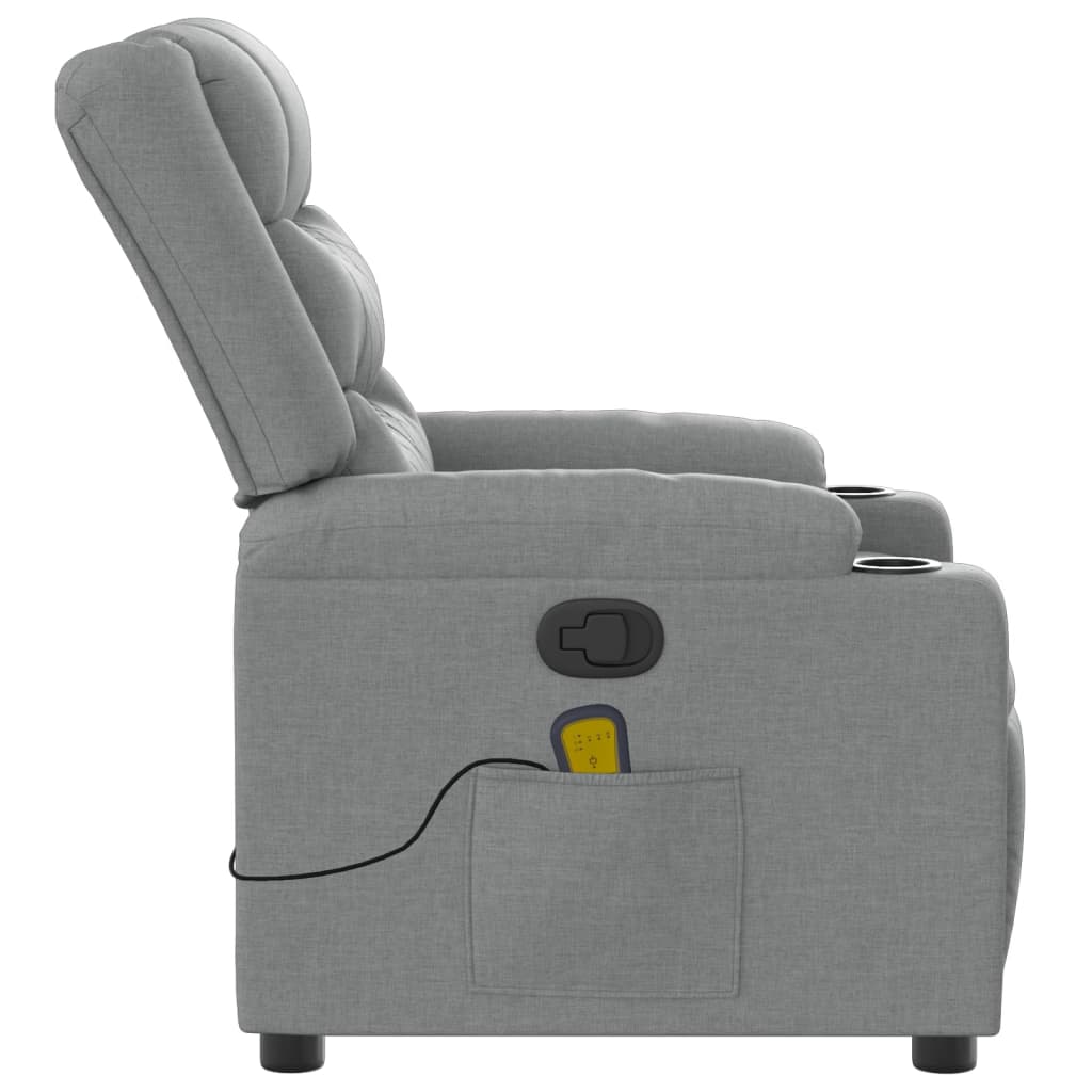 Massage-Relaxsessel Hellgrau Stoff