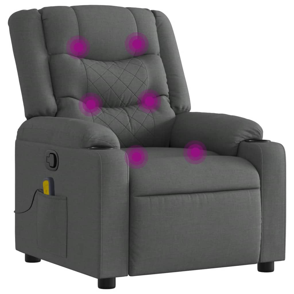 Massage-Relaxsessel, Stoff, Dunkelgrau