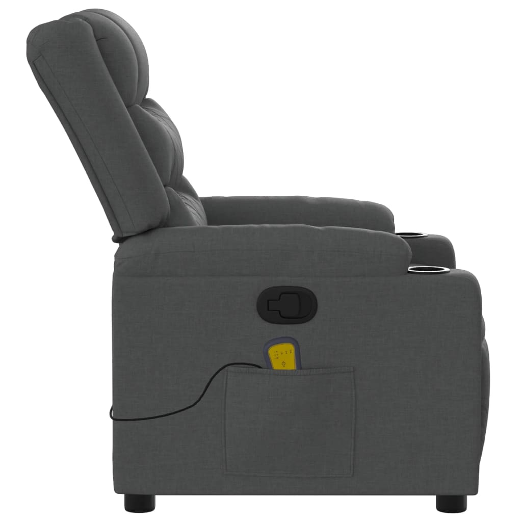 Massage-Relaxsessel, Stoff, Dunkelgrau