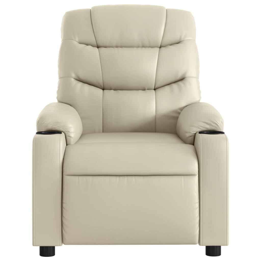 Massagesessel mit Relaxfunktion, Kunstleder, Creme
