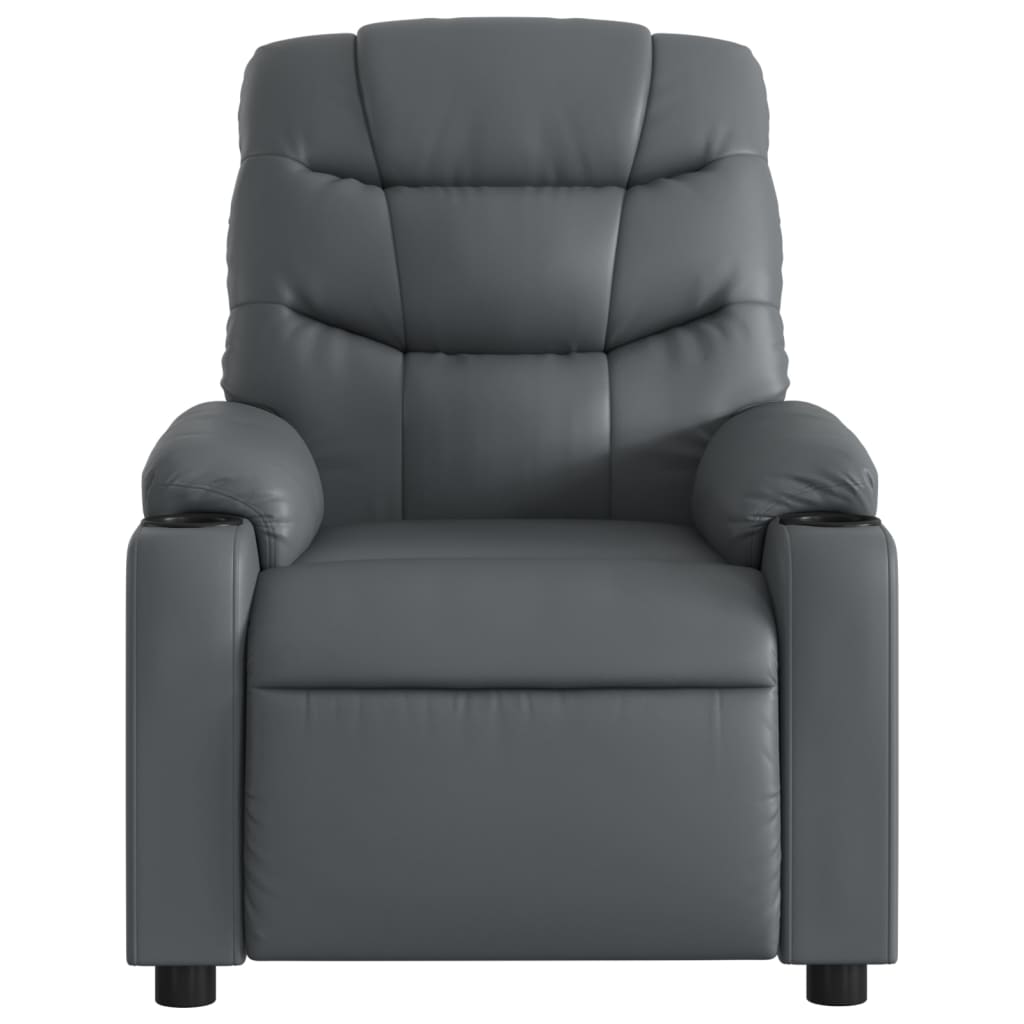 Massagesessel Relaxsessel Grau Kunstleder