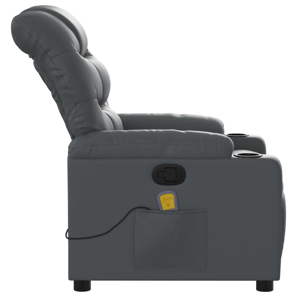 Massagesessel Relaxsessel Grau Kunstleder
