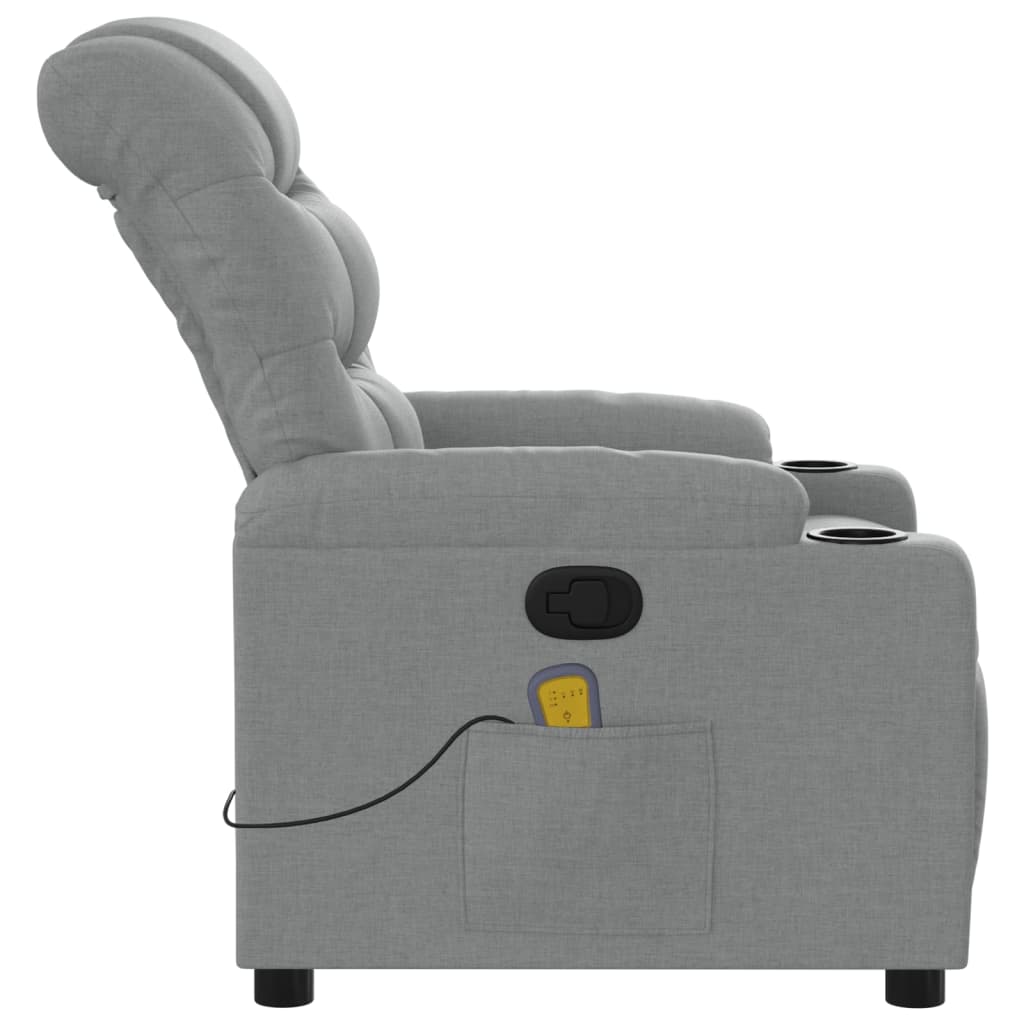 Massage-Relaxsessel, hellgrauer Stoff