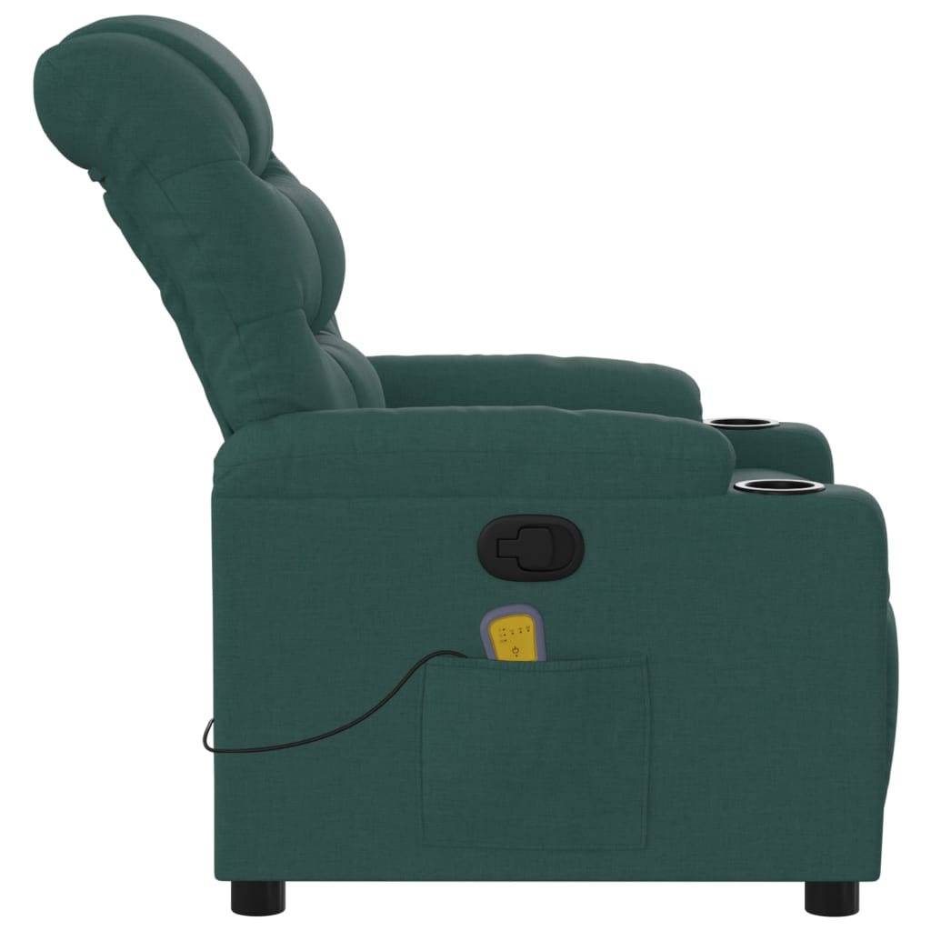 Massage-Relaxsessel, dunkelgrüner Stoff