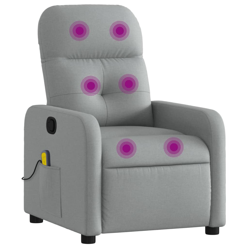 Massage-Relaxsessel, hellgrauer Stoff