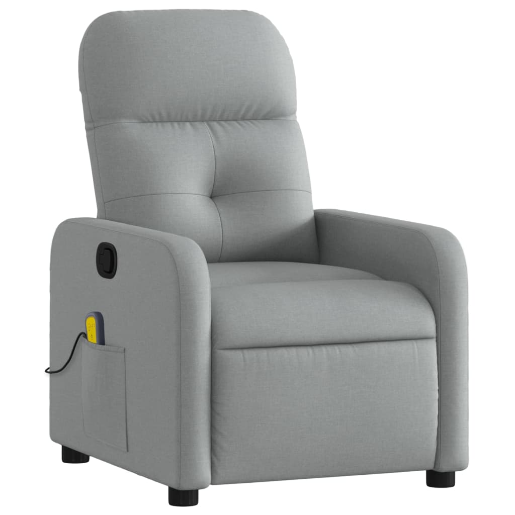 Massage-Relaxsessel, hellgrauer Stoff