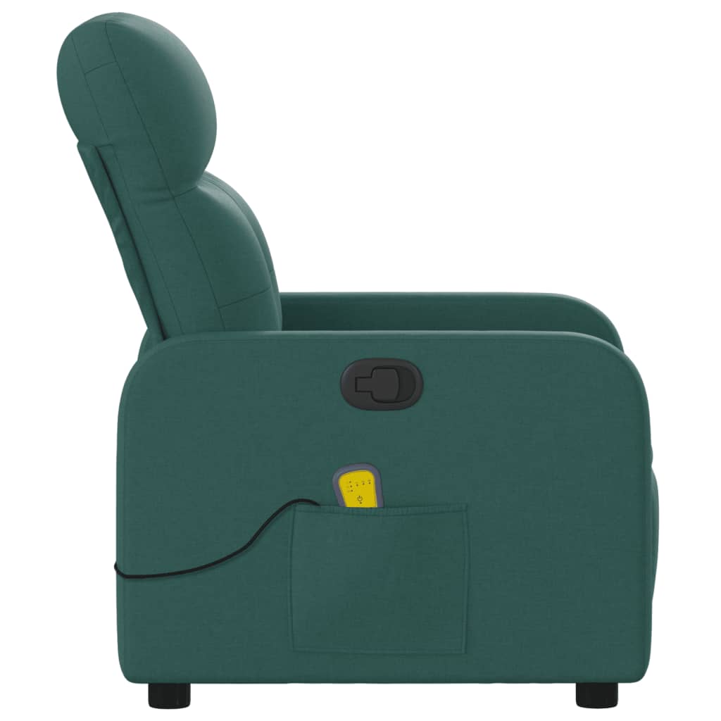 Massage-Relaxsessel, dunkelgrüner Stoff