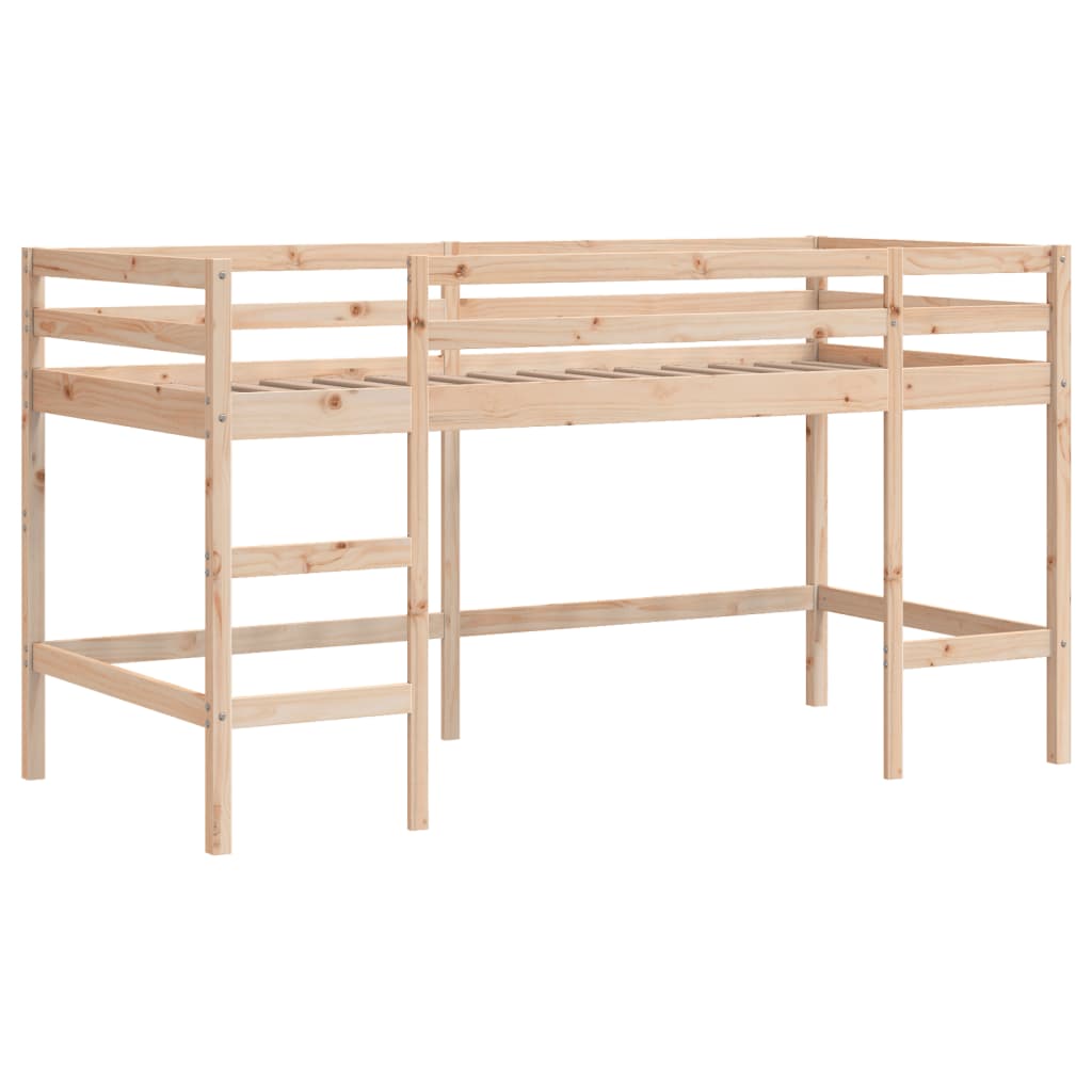Kinderhochbett mit Tunnel Weiß & Schwarz 90x200 cm Kiefernholz