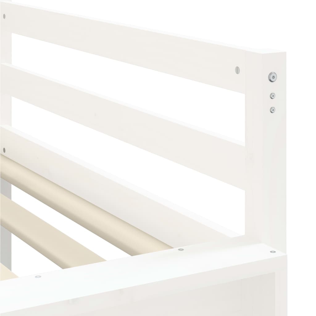 Children's loft bed with tower pink 90x200 cm solid pine wood