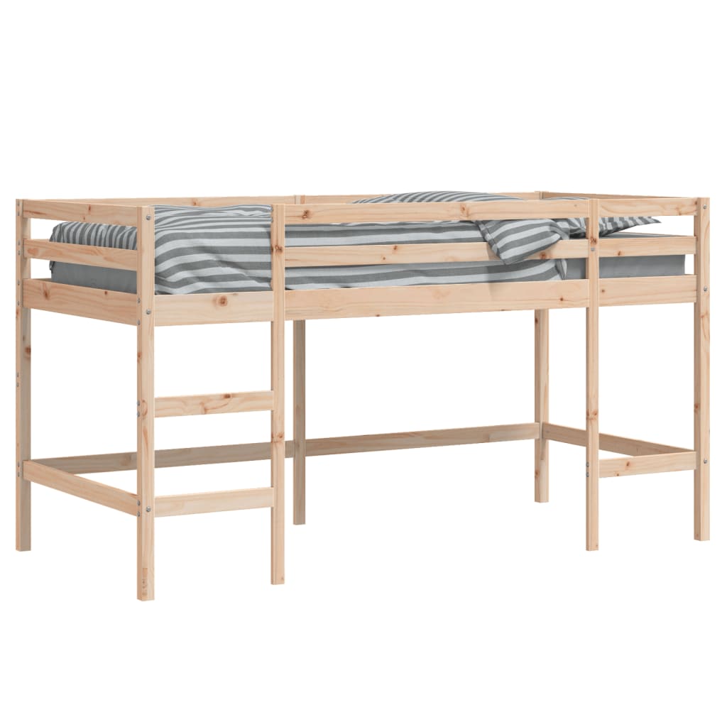 Children's loft bed with ladder 80x200 cm solid pine wood