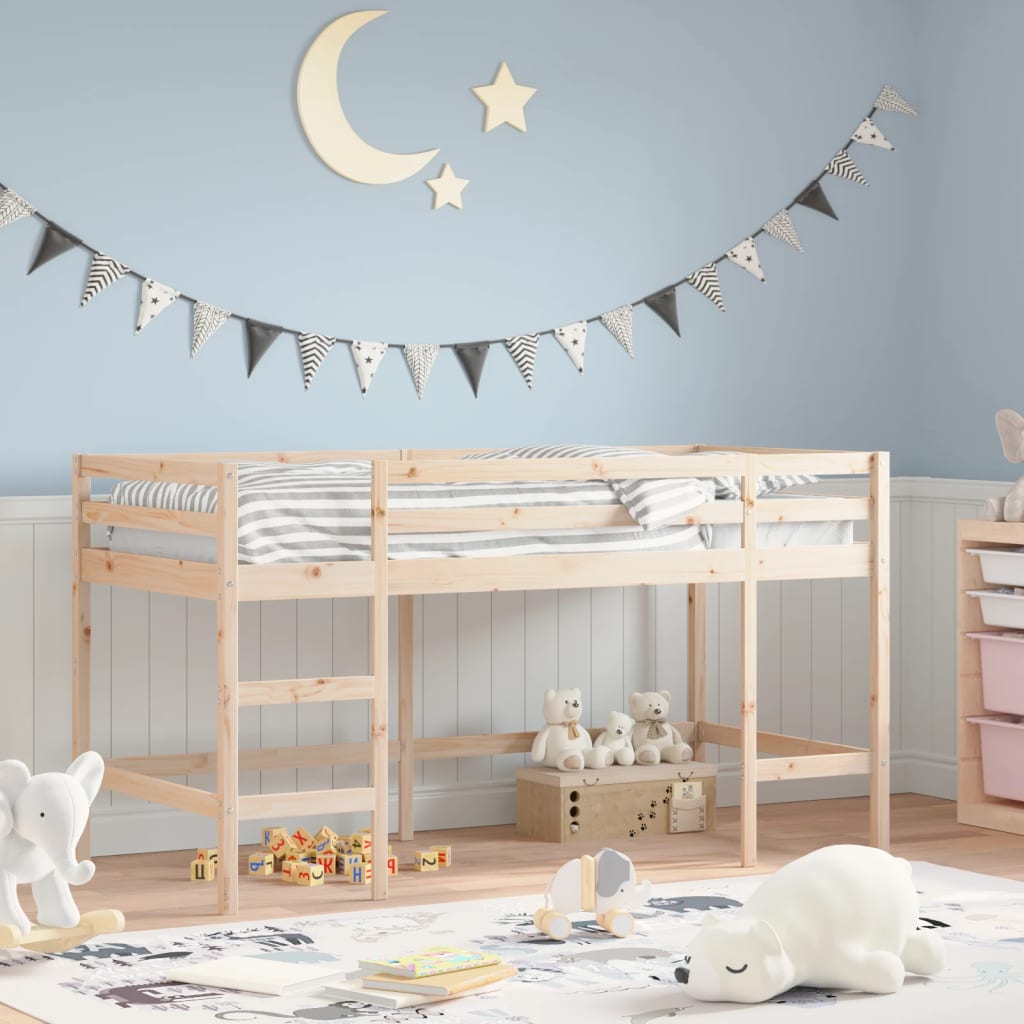 Children's loft bed with ladder 80x200 cm solid pine wood