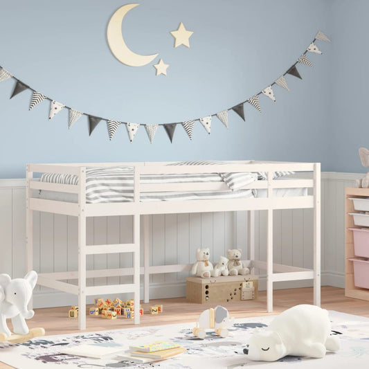 Children's loft bed with ladder 90x190 cm solid pine wood