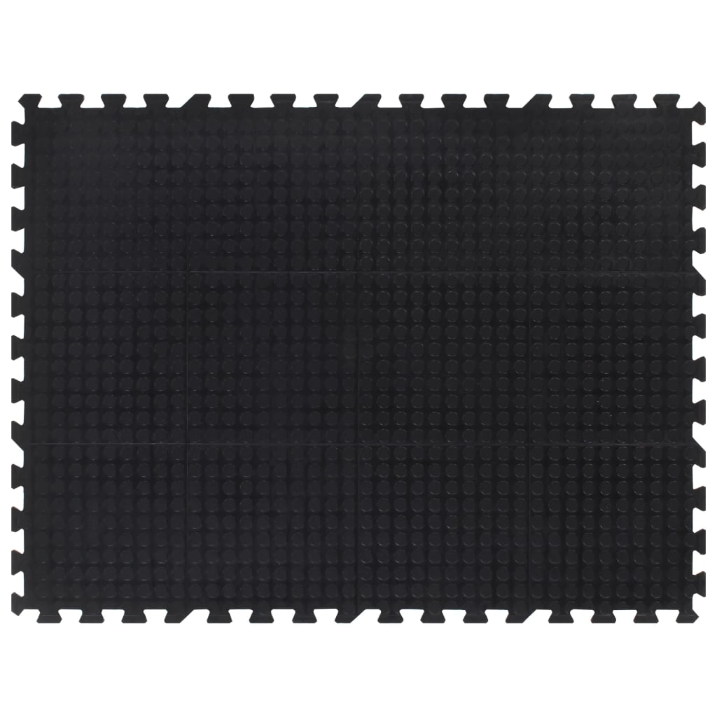 Gummi-Bodenfliese Schwarz 12 mm 90x120 cm