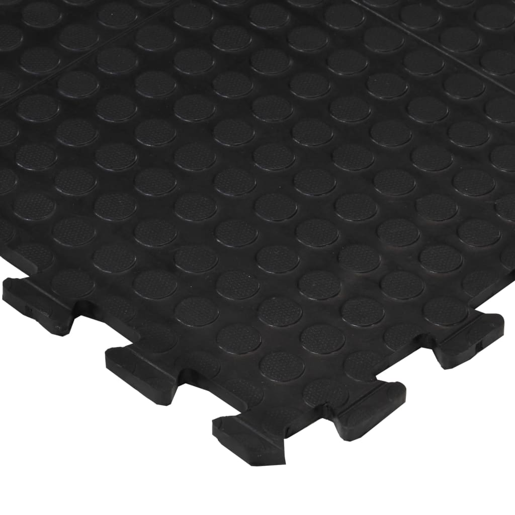 Gummi-Bodenfliese Schwarz 12 mm 90x120 cm