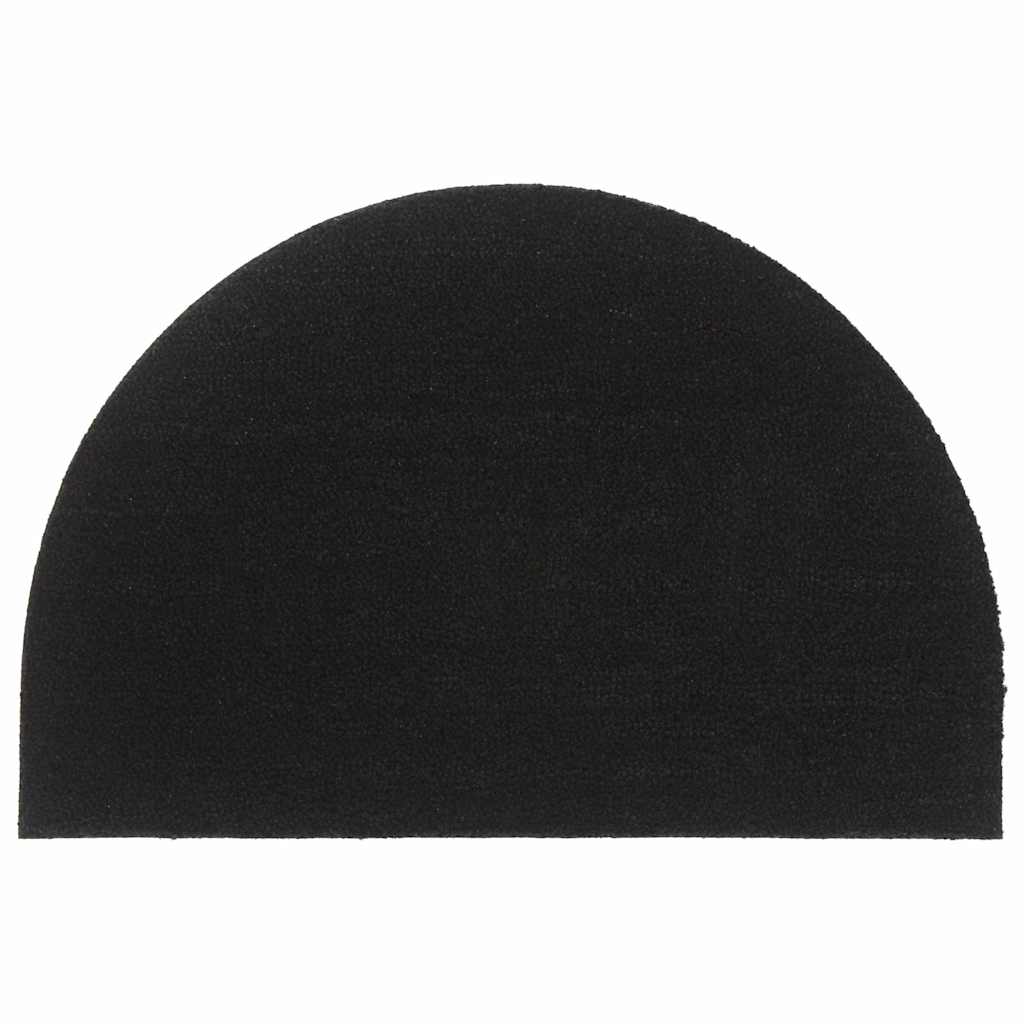 Fußmatte Schwarz Halbrund 60x90 cm Kokosfaser Getuftet