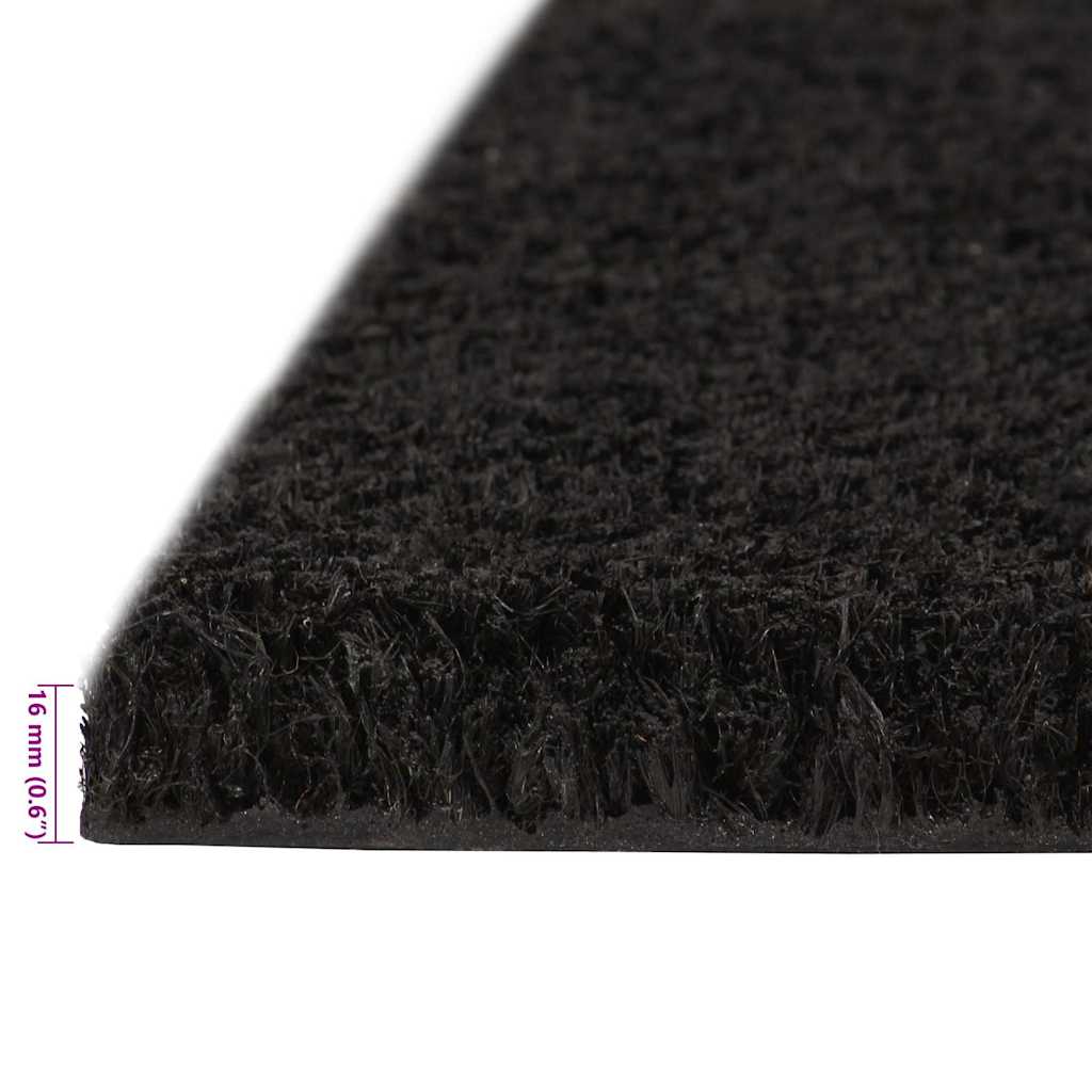 Fußmatte Schwarz 100x200 cm Kokosfaser Getuftet