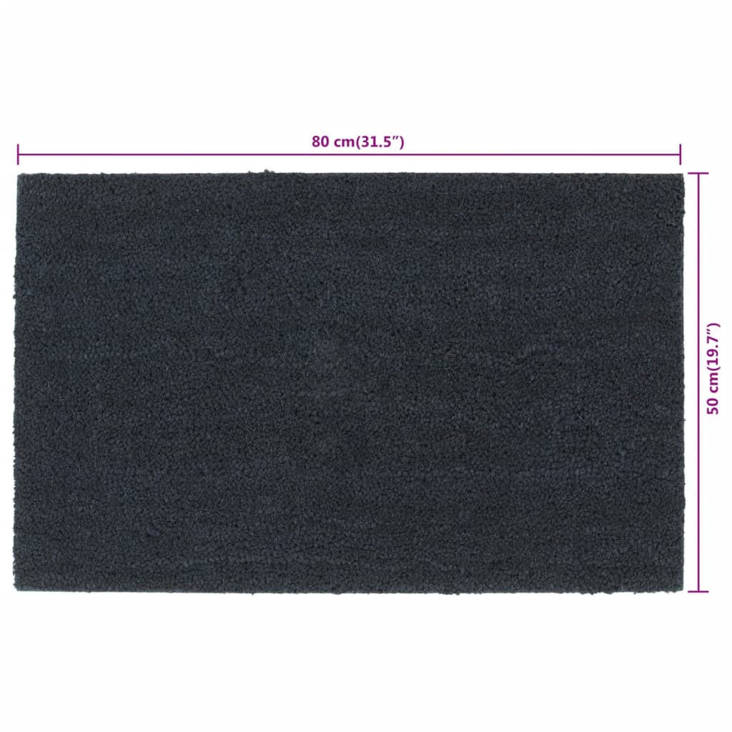 Fußmatte Dunkelgrau 50x80 cm Kokosfaser Getuftet
