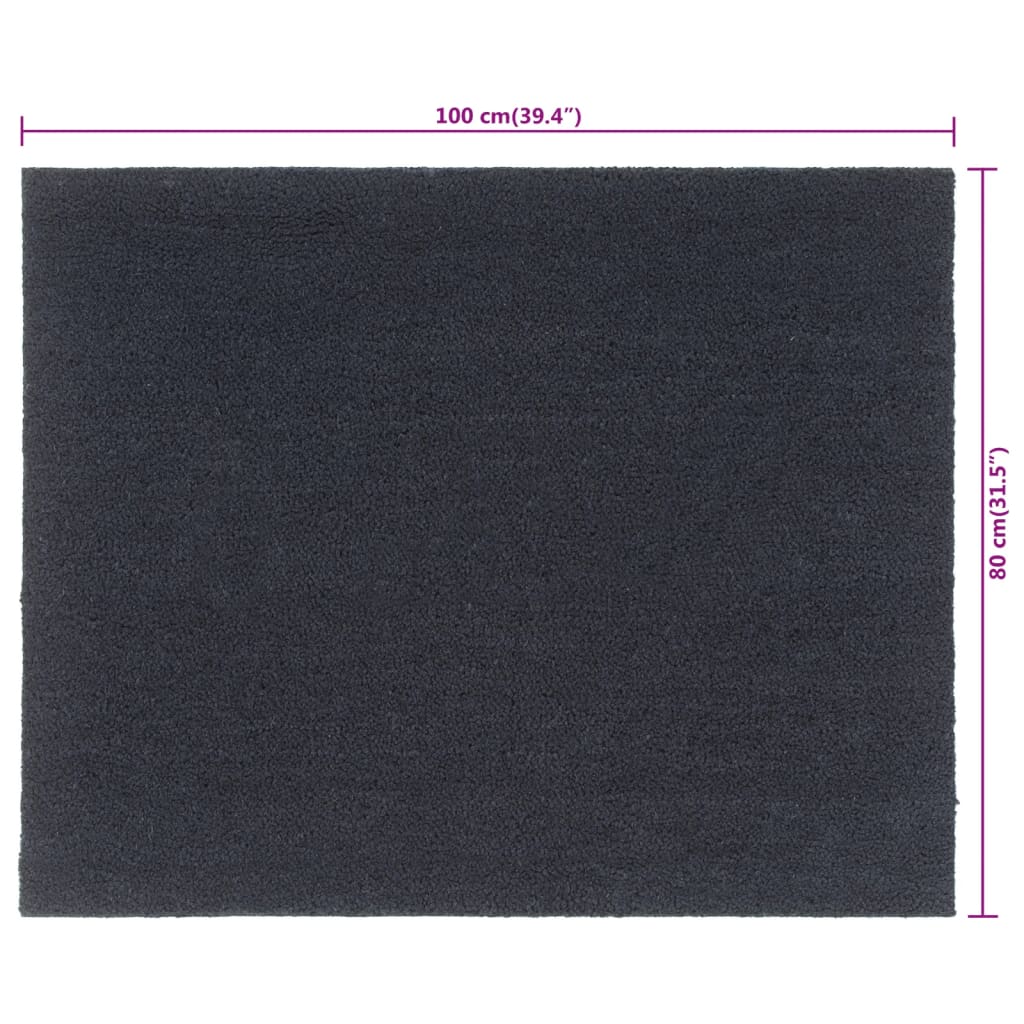 Fußmatte Dunkelgrau 80x100 cm Kokosfaser Getuftet
