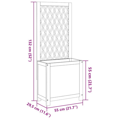 Pflanzkübel mit Rankgitter 55x29,5x132 cm Massivholz Akazie