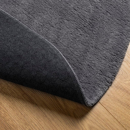Teppich HUARTE Kurzflor Weich und Waschbar Anthrazit Ø 80 cm