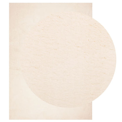 Teppich HUARTE Kurzflor Weich und Waschbar Beige 120x170 cm
