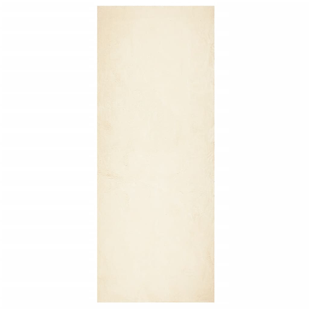 Teppich HUARTE Kurzflor Weich und Waschbar Creme 80x200 cm