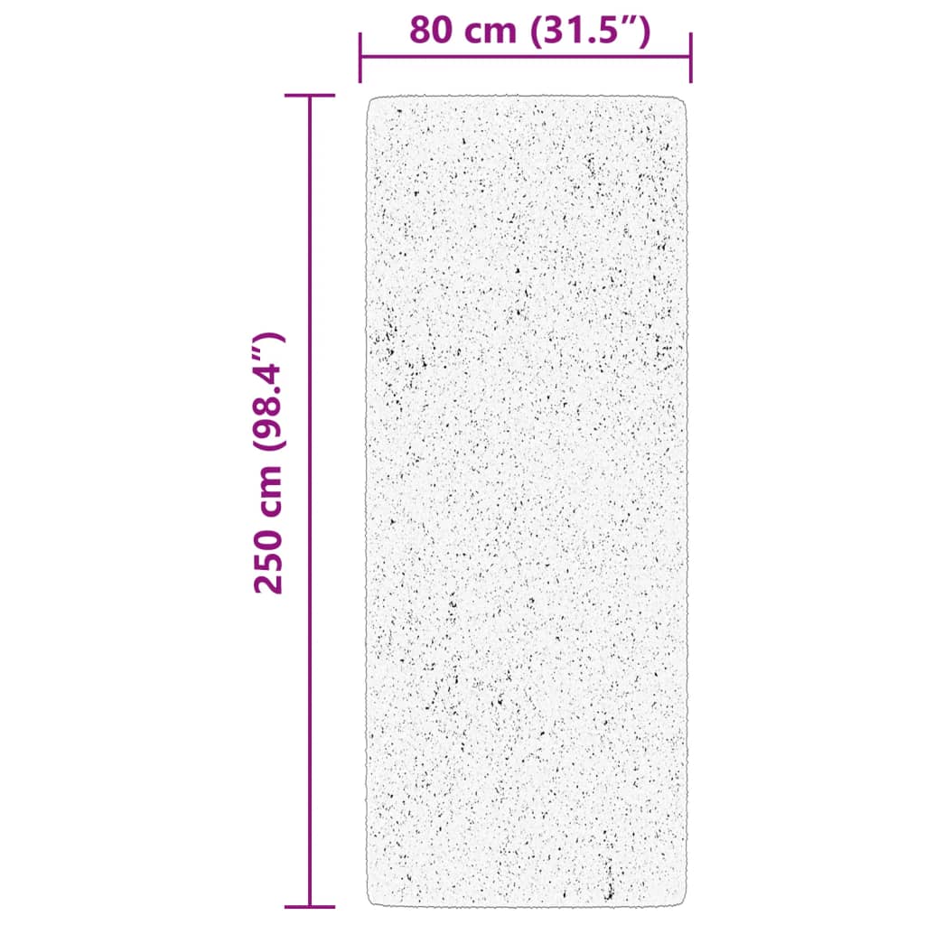 Teppich HUARTE Kurzflor Weich und Waschbar Creme 80x250 cm